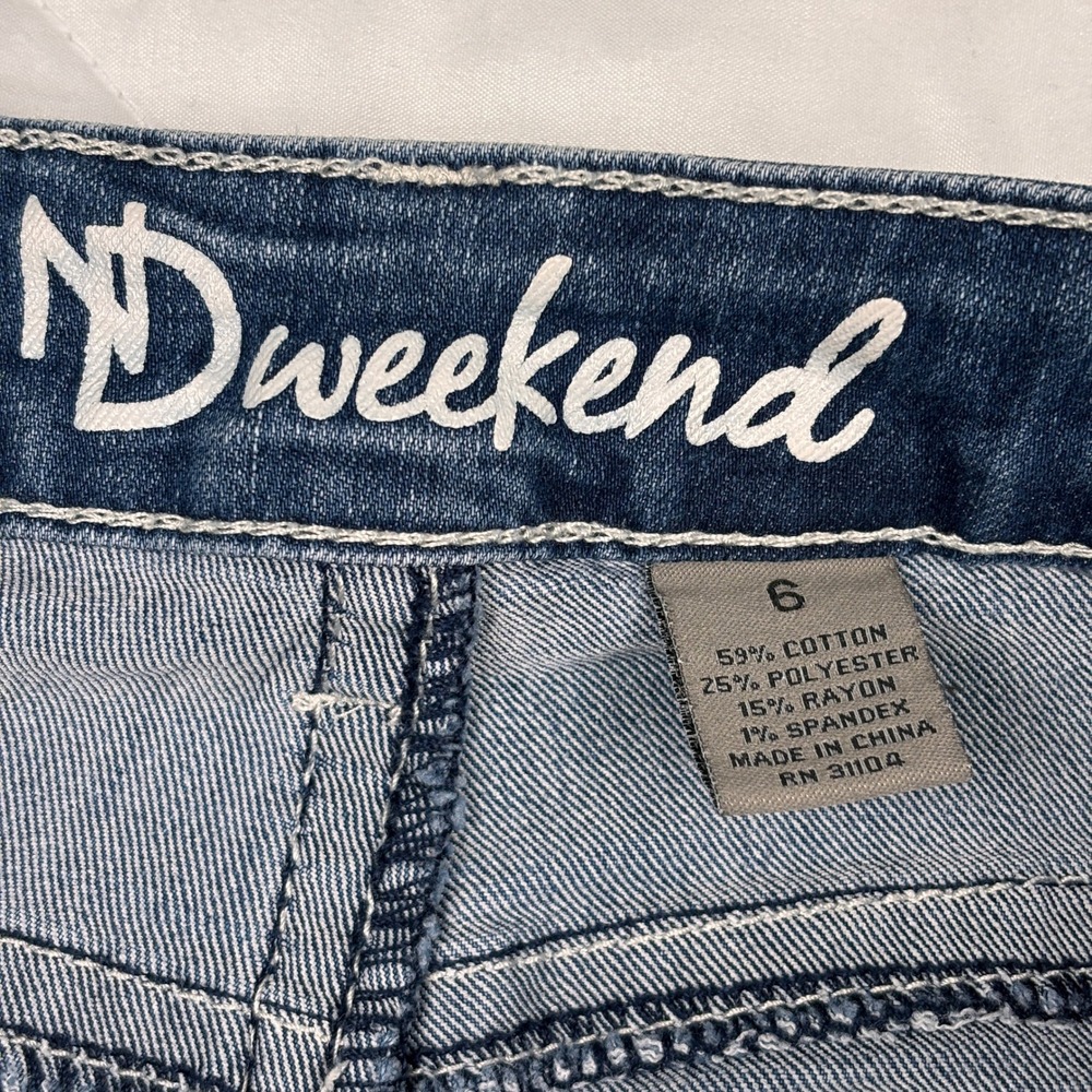 ND Weekend Y2K Low Rise Capri Jeans Embellished Cross Bling Women 6 - Picture 5 of 14